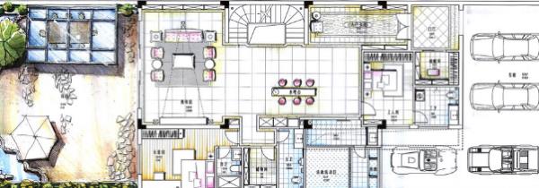 住宅景觀設(shè)計手繪平面草圖（住宅景觀平面圖高清）